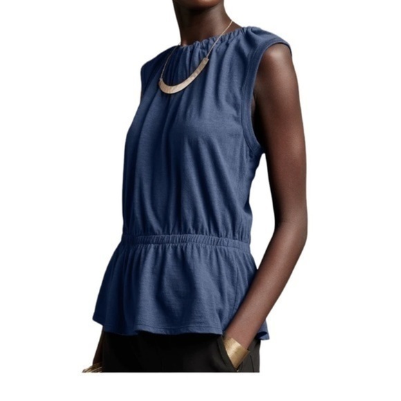 Banana Republic L, XL Petite Malibu slub cotton top. Cute open back Sz LP & XLP - Picture 3 of 4